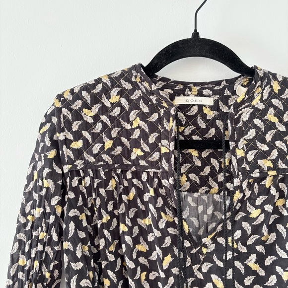 Doen Ivana Belted Printed Midi Dress Wrap High-Low Prairie Boho Cottagecote - Picture 5 of 9